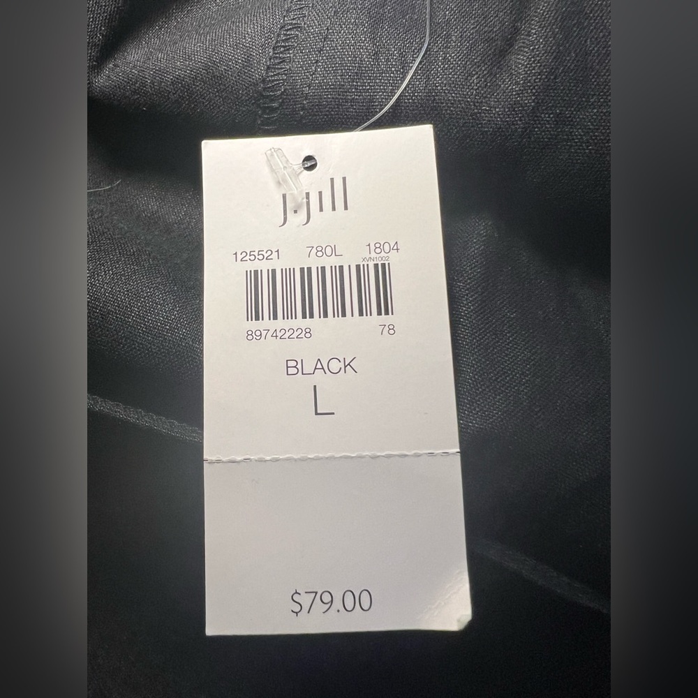 J Jill Women's Linen Stretch Pants, Size Large, Black, Pull On, Cropped, NWT - Picture 10 of 12